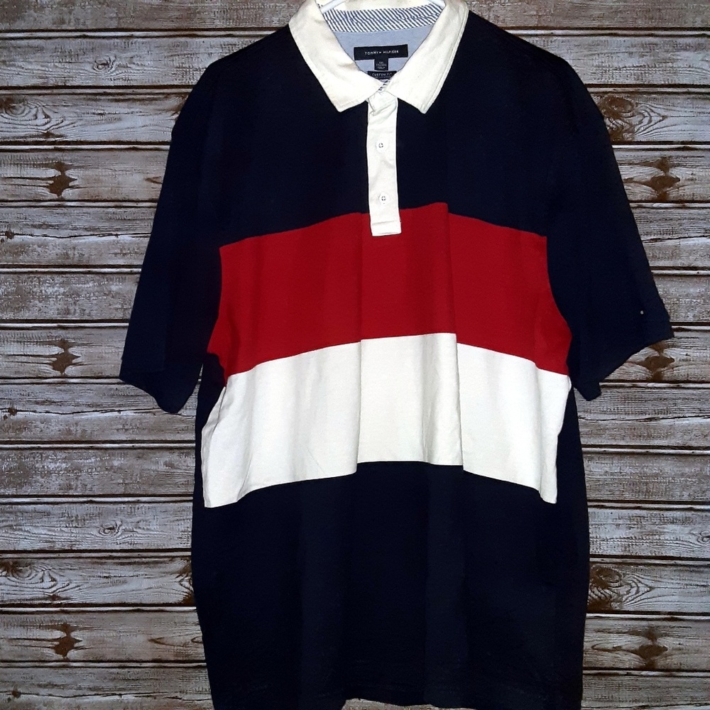 ⭐Tommy Hilfiger Men's Red White & Blue XXL Shirt⭐